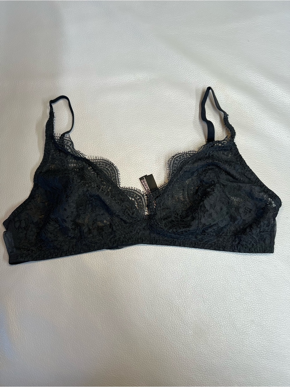 Victoria's Secret Black Lace Bralette with Scalloped Edge